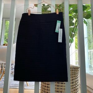 Pencil skirt with purple pattern detail